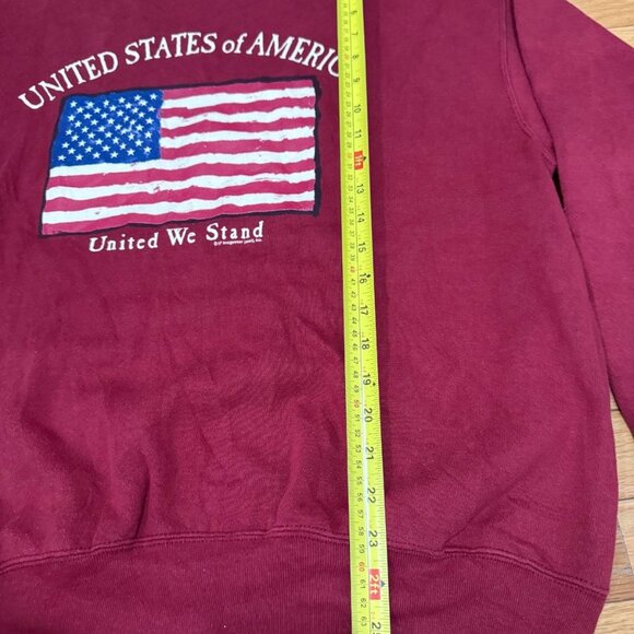 Lot of 2 Vintage Sweatshirts Size L – USA Flag & Hunter Cartoon – Made in USA - Picture 4 of 16